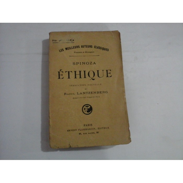    ETHIQUE  -  SPINOZA  -  Paris, 1908  